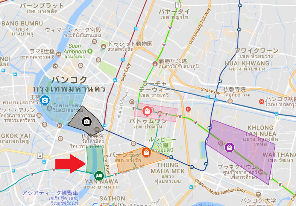 サパーンタクシンエリアの地図