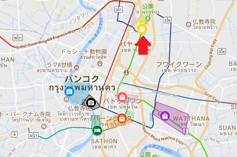 チャトチャックウィークエンドマーケットエリアの地図