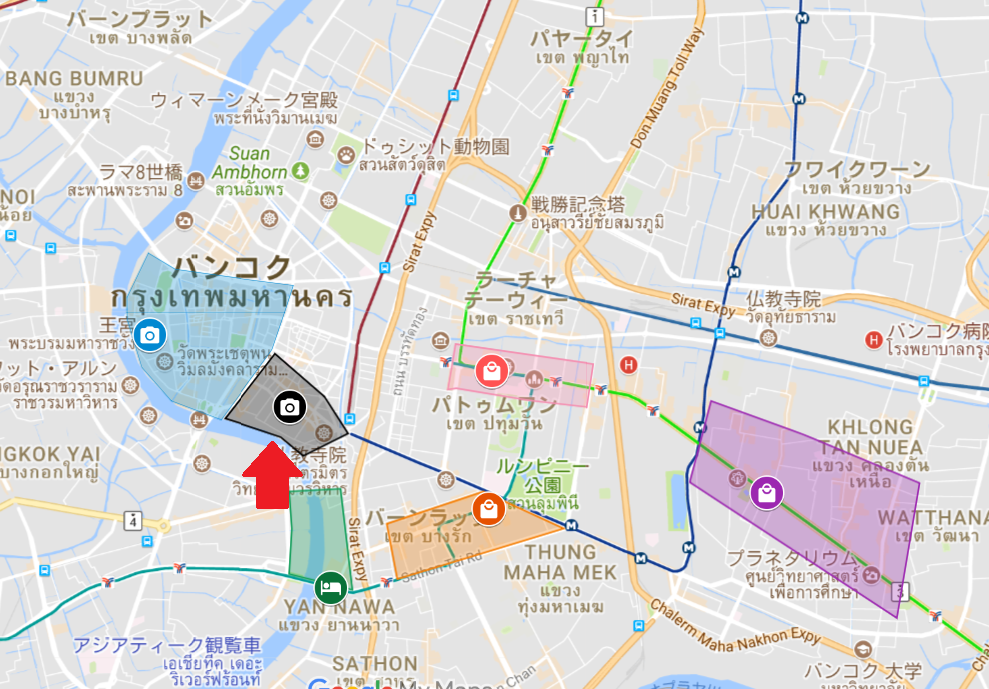 ヤワラート（中華街）エリアの地図