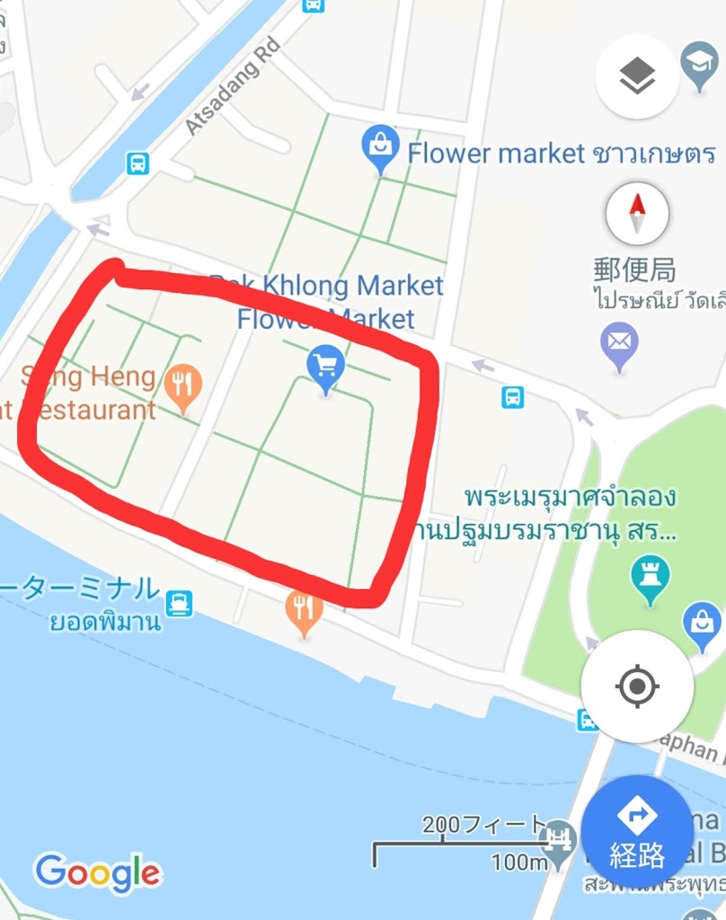 パークローン花市場南側ゾーンの地図